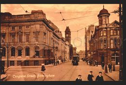 Birmingham Congreve Street Tramway Streetcar Railway Street Postcard Unused  W6-240 - Birmingham