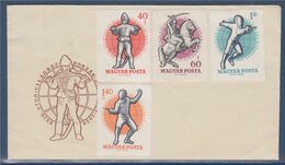 XXIVème Championnat Du Monde D'escrime Hongrie Budapest 4 Timbres Sur Enveloppe Non Oblitérés 1959 - Schermen