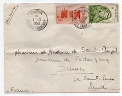 AOF--1953-- Lettre De KINDIA  Pour  SAINT SEVER--40 (France) ---Composition De Timbres ..cachet. - Cartas & Documentos