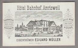 AK CH TG Amriswil Hotel Bahnhof Werbekarte - Amriswil