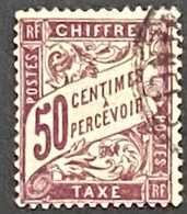 FRAYX037U1 - Timbres Taxe Type Duval 50 C Used Stamp 1895 - France YT YX 037 - Marken