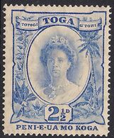 Toga -Tonga 1920 - 35 KGV 2 1/2d Queen Salotte MM Recut Value SG 59a ( L442 ) - Tonga (...-1970)