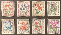 FRAYX095-02U - Timbres Taxe Fleurs Des Champs Complete Set Of 8 Used Stamps 1964-71 - France YT YX 095-02 - Marken