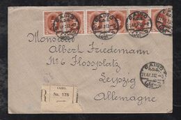 Egypt 1932 Registered Cover CAIRO To LEIPZIG Germany 6x5M - Briefe U. Dokumente