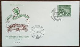 Sarre - FDC 1958 - YT N°418 - Ville De Hombourg - FDC