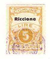 COMUNE DI RICCIONE  - MARCA COMUNALE L.5 - Revenue Stamps