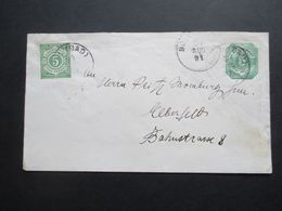 Altdeutschland Württemberg 1891 GA Umschlag Mit Zusatzfrankatur Gleicher Farbe Nach Elberfeld Mit Ank. Stp. K1 Elberfeld - Postwaardestukken