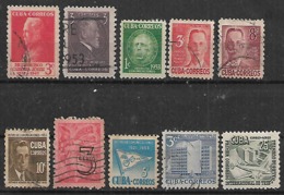 1953 Cuba Personajes-comunicaciones-tribunales De Cuentas-avion 10v - Used Stamps