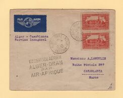 Algerie - 1er Service Aerien Alger Oran Par Air Afrique - 15-4-1937 - Destination Maroc - Poste Aérienne