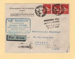 Algerie - Premier Vol Alger Paris Dans La Journee - 2 Avril 1935 - Airmail