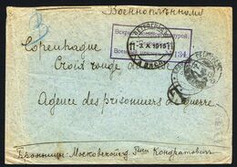 2-10-1915 Lettre Taxée De PETROGRAD Vers Croix Rouge  Copenhague, Agence Des Prisonniers De Guerre - Autres & Non Classés