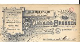 Allemagne - Regensburg  - Entête Du 13  1899 - Friedrich Pflaum -Victoria-Brunnen - Alimentos
