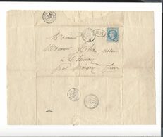 MOIRANS - DU - JURA  1868  B M ( Boite Mobile  - Saint - Lupicin  ) GC 2376  Pour Notaire Thervay ( Corr. Privée ) - 1863-1870 Napoléon III Con Laureles