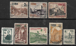 1957 Cuba Paisajes-personajes-edificios-caballo 8v - Used Stamps