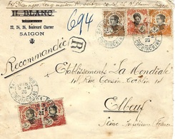 1928- Enveloppe RECC. De SAÏGON Affr. à 21 Cents  Pour La France - Brieven En Documenten