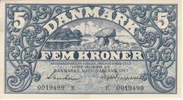 BILLETE DE DINAMARCA DE 5 KRONER DEL AÑO 1943 SIN CIRCULAR - UNCIRCULATED  (BANK NOTE) - Denmark