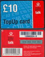 Tc008 GREAT BRITAIN, Vodafone, Pay As You Go TopUp Card, £10, Used - Emissions Entreprises