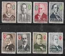 1959 Cuba Personajes Medicina-justicia 8v. - Used Stamps