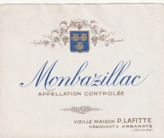 *** ETIQUETTE VIN  ***  Appelation  MONTBAZILLAC (1940/19470 Maison Lafitte - Bergerac
