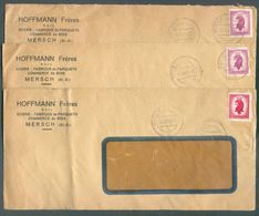 3 Lettres Affr. 1Fr.20 Et 1Fr50 De MERSCH 1945  Vers Tertre Exp. HOFFMANN Frères Scierie Fabrique De Parquets Et Commerc - Briefe U. Dokumente