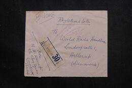 INDE - Enveloppe En Recommandé De Lucknow Pour Le Danemark En 1963, Affranchissement Au Verso - L 65798 - Brieven En Documenten
