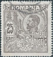 Romania 1929 King Ferdinand Revenue Tax Stamp 25b Used - Officials