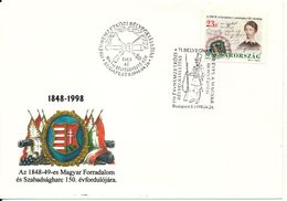 Hungary Cover With Special Postmark And Cachet Budapest 24-4-1998 - Lettres & Documents