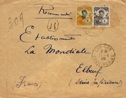 1926- Enveloppe RECC. De CAN-THO    Pour La France Affr. à 17 Cents - Brieven En Documenten
