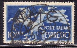 VENEZIA GIULIA 1946 TRIESTE AMGVG AMG VG ESPRESSO SPECIAL DELIVERY LIRE 10 USATO USED OBLITERE' - Used