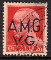 VENEZIA GIULIA 1945 - 1947 TRIESTE AMGVG AMG VG POSTA ORDINARIA IMPERIALE CENT. 20 (II) RUOTA WHEEL USATO USED OBLITERE' - Used