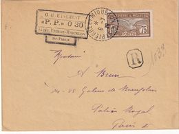 ST-PIERRE ET MIQUELON 1926 LETTRE  RECOMMANDEE POUR PARIS - Brieven En Documenten