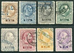 AUSTRIA 1874 Telegraph Engraved Set Of 8, Used.  Michel 10-17. - Télégraphe