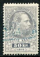 AUSTRIA 1874 Telegraph Engraved 50 Kr, Perforated 10½ Used.  Michel 14A - Télégraphe