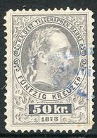 AUSTRIA 1874 Telegraph Engraved 50 Kr, Perforated 10½ Used.  Michel 14A - Telegraaf