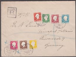 1912. King Frederik VIII. Complete Set Of 7 On Cover From REYKJAVIK 8.V.12. To Frankf... (Michel 69-75) - JF365075 - Covers & Documents