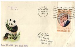 (G 9) Hong Kong (on Panda Cover) Posted To Australia - 1973 - Covers & Documents