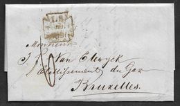 1857 ENTIRE - LONDON TO  BRUSSELS - LOMBARD STREET Mx PM - ANGLETERRE PAR OSTENDE - BRUXELLES ARRIVAL - ...-1840 Precursores
