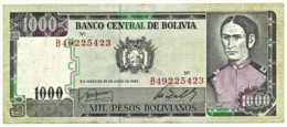 Bolivia - 1000 Pesos Bolivianos - D. 25.06.1982 - Pick 167 -  Serie B ( 8 Digits ) 1 000 - Bolivie