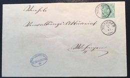 „WEHINGEN 1893“ NV Stpl Auf Württemberg Dienst-Ganzsache Aus BUBSHEIM  (Brief Cover Lettre - Postwaardestukken