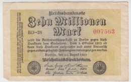 (D1008) Geldschein Reichsbanknote, 10 Millionen Mark 1923, Inflation - Sonstige & Ohne Zuordnung