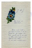VP17.240 - 1919 - Lettre Illustrée Papier Gaufré Double Page Avec Découpi Fleurs - Melle Léontine MILON à PELLOUAILLES - Fiori