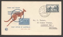 1959  Post Office 150th Ann.  WCS Cover - Brisbane First Day Cancel, - Premiers Jours (FDC)