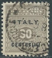 1943 OCCUPAZIONE ANGLO AMERICANA SICILIA USATO 30 CENT - RA8-3 - Britisch-am. Bes.: Sizilien