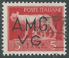 1945-47 TRIESTE AMG VG USATO IMPERIALE 5 LIRE - RA14-4 - Gebraucht