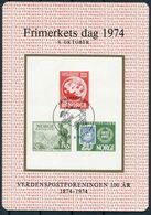 1974 Norway Frimerkets Dag, Stamp Day Souvenir Block - Other & Unclassified