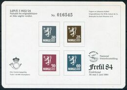 1984 Norway Stamp Exhibition Souvenir Sheet FREFIL 84 Lions Fredrikstad Bridge - Ensayos & Reimpresiones