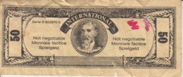 United States Of America 50 Serial Number - Milton Bradley Advertising Banknote - Fantasy Game Banknote - Size 117/50 Mm - Colecciones