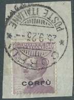 1923 CORFU USATO EFFIGIE 50 CENT - RA28-9 - Corfou