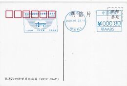Cancelled Postcard: China 2020 Anti COVID -19 Postage Machine Stamp Of 'Fight The Epidemic, Support From All Parties' - Other & Unclassified