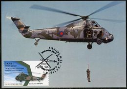 ISRAEL (2020) - Carte Maximum Card ATM - Israel Air Force Helicopter Sikorsky H-34 - Tarjetas – Máxima